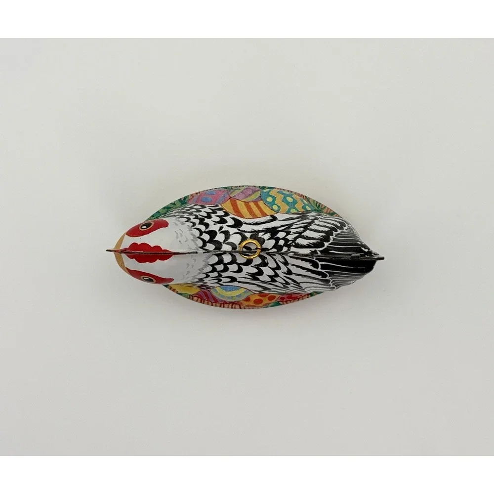 Hallmark Keepsake Ornament Easter Egg Nest Hen Pressed Tin 1999 Vintage QEO8427